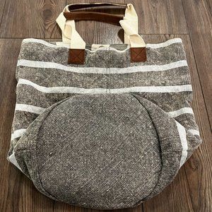 Striped Beach or Craft Bag